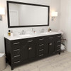 Virtu USA MD-2178-DWQSQ-ES-NM Caroline Parkway 78" Double Bath Vanity in Espresso with Dazzle White Top and Square Sink