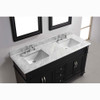 Virtu USA MD-2660-WMSQ-ES Victoria 60" Double Bath Vanity in Espresso with Marble Top and Square Sink with Mirrors