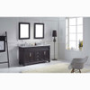 Virtu USA MD-2660-WMSQ-ES-002 Victoria 60" Double Bath Vanity in Espresso with Marble Top and Square Sink with Polished Chrome Faucet and Mirrors