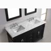 Virtu USA MD-2660-WMSQ-ES-002 Victoria 60" Double Bath Vanity in Espresso with Marble Top and Square Sink with Polished Chrome Faucet and Mirrors