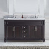 Virtu USA MD-2660-WMSQ-ES-NM Victoria 60" Double Bath Vanity in Espresso with Marble Top and Square Sink