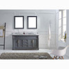 Virtu USA MD-2660-WMSQ-GR Victoria 60" Double Bath Vanity in Grey with Marble Top and Square Sink with Mirrors