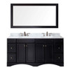 Virtu USA ED-25072-WMRO-ES-001 Talisa 72" Double Bath Vanity in Espresso with Marble Top and Round Sink with Brushed Nickel Faucet and Mirror