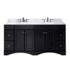 Virtu USA ED-25072-WMRO-ES-001-NM Talisa 72" Double Bath Vanity in Espresso with Marble Top and Round Sink with Brushed Nickel Faucet
