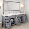 Virtu USA MD-2178-DWQSQ-GR-NM Caroline Parkway 78" Double Bath Vanity in Grey with Dazzle White Top and Square Sink