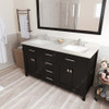 Virtu USA MD-2060-DWQSQ-ES-NM Caroline 60" Double Bath Vanity in Espresso with Dazzle White Top and Square Sink