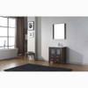 Virtu USA KS-70030-C-ES Dior 30" Single Bath Vanity in Espresso with Slim White Ceramic Top and Square Sink with Polished Chrome Faucet and Mirror