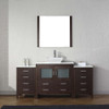 Virtu USA KS-70072-S-ES Dior 72" Single Bath Vanity in Espresso with White Engineered Stone Top and Square Sink with Polished Chrome Faucet and Mirror