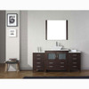 Virtu USA KS-70072-S-ES-001 Dior 72" Single Bath Vanity in Espresso with White Engineered Stone Top and Square Sink with Brushed Nickel Faucet and Mirror