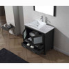 Virtu USA KS-70036-WM-ZG Dior 36" Single Bath Vanity in Zebra Grey with Marble Top and Square Sink with Polished Chrome Faucet and Mirror