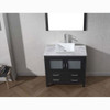 Virtu USA KS-70036-WM-ZG Dior 36" Single Bath Vanity in Zebra Grey with Marble Top and Square Sink with Polished Chrome Faucet and Mirror