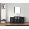 Virtu USA KS-70066-S-ZG Dior 66" Single Bath Vanity in Zebra Grey with White Engineered Stone Top and Square Sink with Polished Chrome Faucet and Mirror