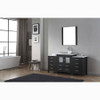 Virtu USA KS-70066-S-ZG Dior 66" Single Bath Vanity in Zebra Grey with White Engineered Stone Top and Square Sink with Polished Chrome Faucet and Mirror