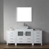 Virtu USA KS-70072-S-WH Dior 72" Single Bath Vanity in White with White Engineered Stone Top and Square Sink with Polished Chrome Faucet and Mirror