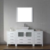 Virtu USA KS-70072-S-WH-001 Dior 72" Single Bath Vanity in White with White Engineered Stone Top and Square Sink with Brushed Nickel Faucet and Mirror