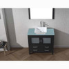 Virtu USA KS-70036-G-ZG Dior 36" Single Bath Vanity in Zebra Grey with Aqua Tempered Glass Top and Square Sink with Polished Chrome Faucet and Mirror