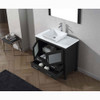 Virtu USA KS-70036-S-ZG-001 Dior 36" Single Bath Vanity in Zebra Grey with White Engineered Stone Top and Square Sink with Brushed Nickel Faucet and Mirror