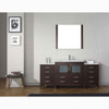 Virtu USA KS-70072-C-ES-001 Dior 72" Single Bath Vanity in Espresso with Slim White Ceramic Top and Square Sink with Brushed Nickel Faucet and Mirror