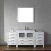 Virtu USA KS-70072-C-WH Dior 72" Single Bath Vanity in White with Slim White Ceramic Top and Square Sink with Polished Chrome Faucet and Mirror