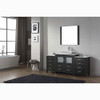 Virtu USA KS-70072-S-ZG Dior 72" Single Bath Vanity in Zebra Grey with White Engineered Stone Top and Square Sink with Polished Chrome Faucet and Mirror
