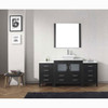 Virtu USA KS-70072-S-ZG-001 Dior 72" Single Bath Vanity in Zebra Grey with White Engineered Stone Top and Square Sink with Brushed Nickel Faucet and Mirror