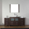 Virtu USA KS-70072-WM-ES Dior 72" Single Bath Vanity in Espresso with Marble Top and Square Sink with Polished Chrome Faucet and Mirror