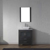 Virtu USA KS-70024-WM-ZG Dior 24" Single Bath Vanity in Zebra Grey with Marble Top and Square Sink with Polished Chrome Faucet and Mirror