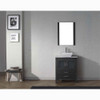 Virtu USA KS-70024-WM-ZG Dior 24" Single Bath Vanity in Zebra Grey with Marble Top and Square Sink with Polished Chrome Faucet and Mirror