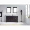 Virtu USA MD-2660-WMRO-ES Victoria 60" Double Bath Vanity in Espresso with Marble Top and Round Sink with Mirrors