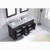 Virtu USA MD-2660-WMRO-ES Victoria 60" Double Bath Vanity in Espresso with Marble Top and Round Sink with Mirrors