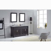 Virtu USA MD-2660-WMRO-ES-001 Victoria 60" Double Bath Vanity in Espresso with Marble Top and Round Sink with Brushed Nickel Faucet and Mirrors