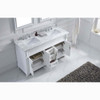 Virtu USA MD-2660-WMSQ-WH Victoria 60" Double Bath Vanity in White with Marble Top and Square Sink with Mirrors