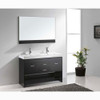 Virtu USA MD-423-C-ES-001 Gloria 48" Double Bath Vanity in Espresso with White Ceramic Top and Square Sink with Brushed Nickel Faucet and Mirror