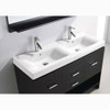 Virtu USA MD-423-C-ES-001 Gloria 48" Double Bath Vanity in Espresso with White Ceramic Top and Square Sink with Brushed Nickel Faucet and Mirror
