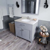Virtu USA MS-2036-DWQRO-GR-NM Caroline 36" Single Bath Vanity in Grey with Dazzle White Top and Round Sink