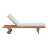 Modway Saratoga Outdoor Patio Teak Chaise Lounge EEI-2937-NAT-WHI Natural White