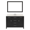 Virtu USA MS-2048-DWQSQ-ES-001 Caroline 48" Single Bath Vanity in Espresso with Dazzle White Top and Square Sink with Brushed Nickel Faucet and Mirror