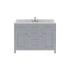 Virtu USA MS-2048-WMSQ-GR-001-NM Caroline 48" Single Bath Vanity in Grey with Marble Top and Square Sink with Brushed Nickel Faucet