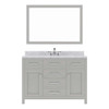 Virtu USA MS-2048-WMSQ-CG-002 Caroline 48" Single Bath Vanity in Cashmere Grey with Marble Top and Square Sink with Polished Chrome Faucet and Mirror