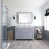 Virtu USA MS-2048-DWQSQ-GR-NM Caroline 48" Single Bath Vanity in Grey with Dazzle White Top and Square Sink