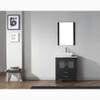 Virtu USA KS-70028-WM-ZG Dior 28" Single Bath Vanity in Zebra Grey with Marble Top and Square Sink with Polished Chrome Faucet and Mirror