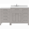 Virtu USA MS-2157R-DWQRO-CG-NM Caroline Parkway 57" Single Bath Vanity in Cashmere Grey with Dazzle White Top and Round Sink