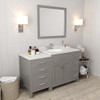 Virtu USA MS-2157R-DWQRO-CG-NM Caroline Parkway 57" Single Bath Vanity in Cashmere Grey with Dazzle White Top and Round Sink