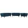Modway Bestow 3 Piece Upholstered Fabric Sofa Loveseat and Armchair Set EEI-2974-BLU-SET Blue