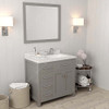 Virtu USA MS-2136L-DWQSQ-CG Caroline Parkway 36" Single Bath Vanity in Cashmere Grey with Dazzle White Top and Square Sink with Mirror