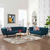 Modway Bestow 2 Piece Upholstered Fabric Sofa and Loveseat Set EEI-2975-BLU-SET Blue