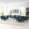 Modway Bestow 3 Piece Performance Velvet Sofa Loveseat and Armchair Set EEI-2978-GRN-SET Green