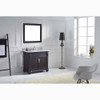 Virtu USA MS-2636-WMSQ-ES Victoria 36" Single Bath Vanity in Espresso with Marble Top and Square Sink with Mirror