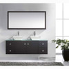 Virtu USA MD-435-G-ES-001 Clarissa 61" Double Bath Vanity in Espresso with Aqua Tempered Glass Top and Square Sink with Brushed Nickel Faucet and Mirrors