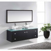 Virtu USA MD-435-G-ES-001 Clarissa 61" Double Bath Vanity in Espresso with Aqua Tempered Glass Top and Square Sink with Brushed Nickel Faucet and Mirrors